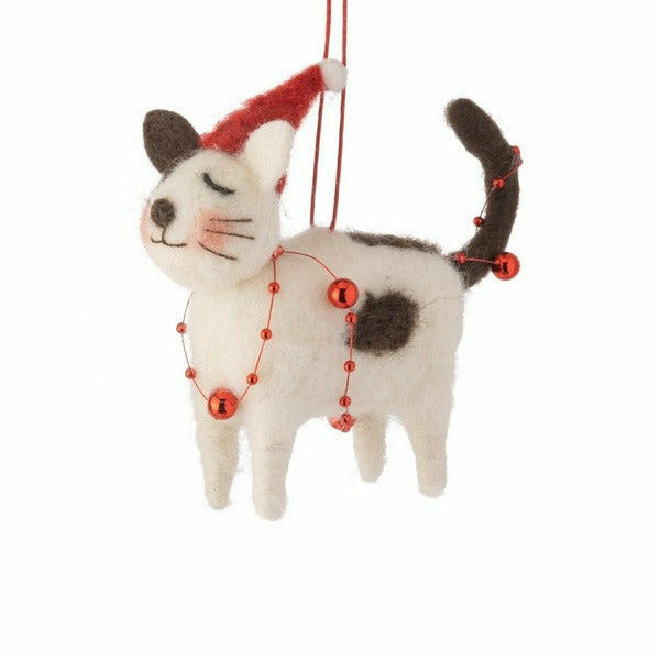 Cat in Antlers with Garland Felt Ornament | Shop holiday at boogie + birdie