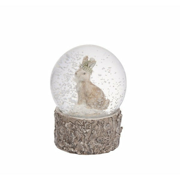 Frosted White Rabbit Snow Globe