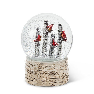 Cardinals Birch Trees Snow Globe | boogie + birdie