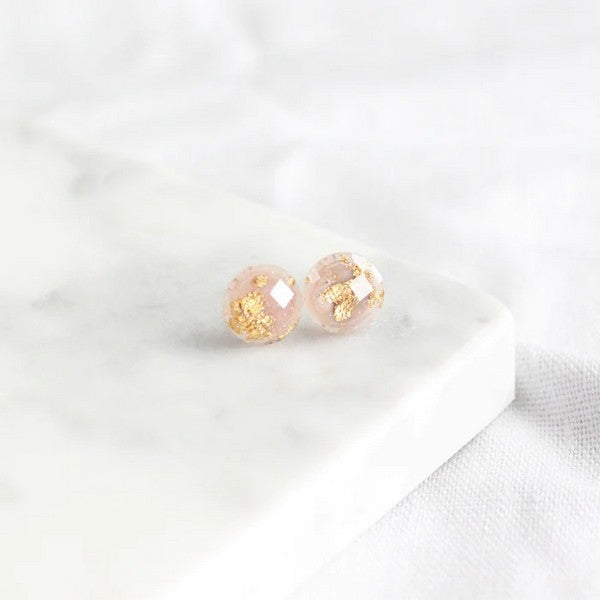 Pink Gold Flake Stud Earrings | Birch Jewellery | Shop a selection of jewellery at boogie + birdie 