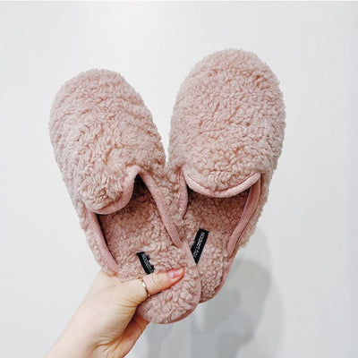 Pink fluffy slider on sale slippers