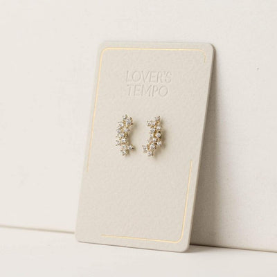 Clear Stardust Ear Climber Earrings