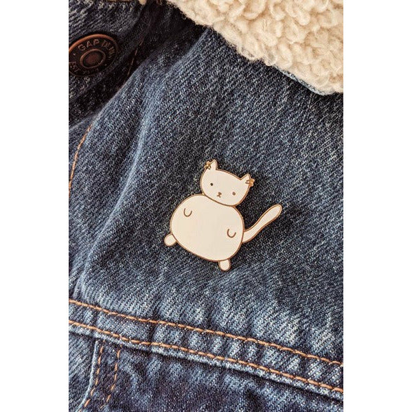 White Cat Enamel Pin