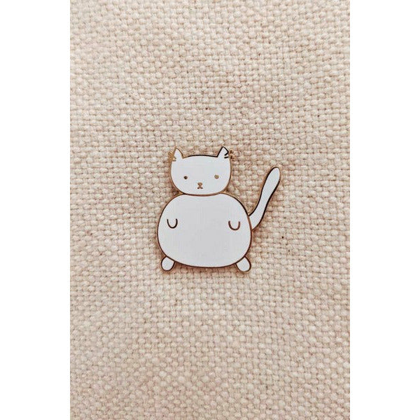 White Cat Enamel Pin