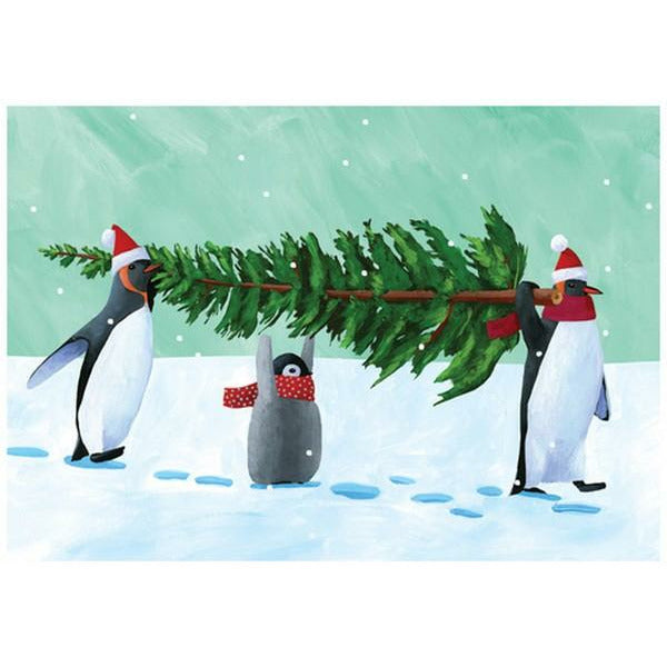 Penguins with Tree Card