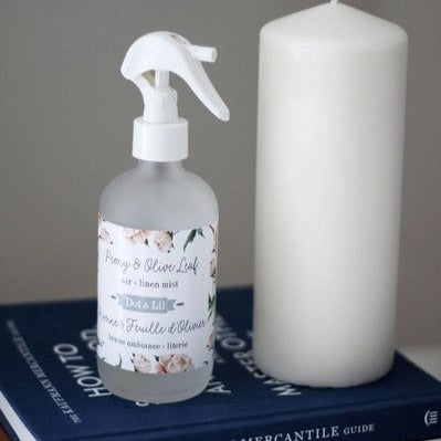 Peony and Olive Leaf Linen Mist | Dot & Lil | Shop a selection of bath and body at boogie + birdie