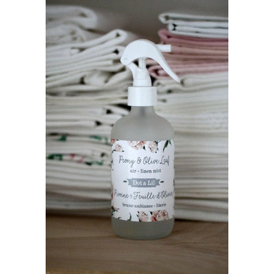 Peony and Olive Leaf Linen Mist | Dot & Lil | Shop a selection of bath and body at boogie + birdie