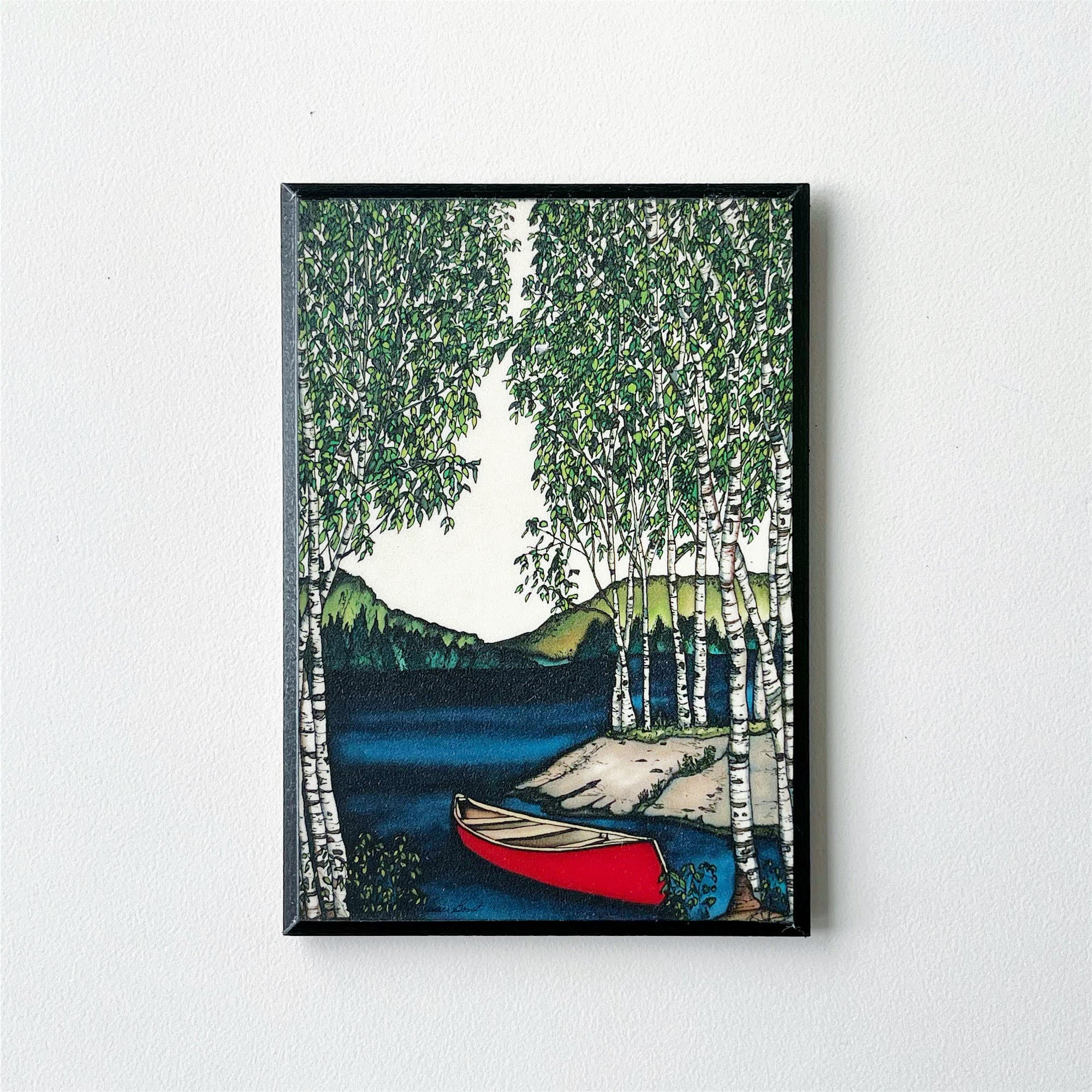 Birch Trees On The Lake Magnet, Renée Bovet