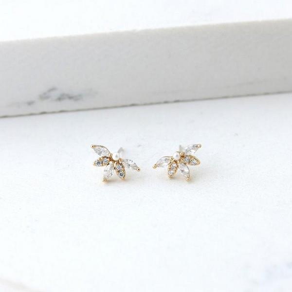 Gold Harlowe Stud Earrings