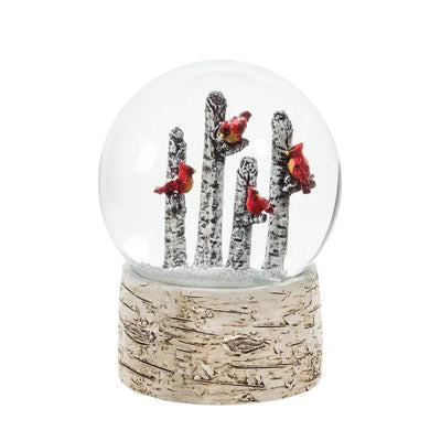 Cardinals Birch Trees Snow Globe | boogie + birdie