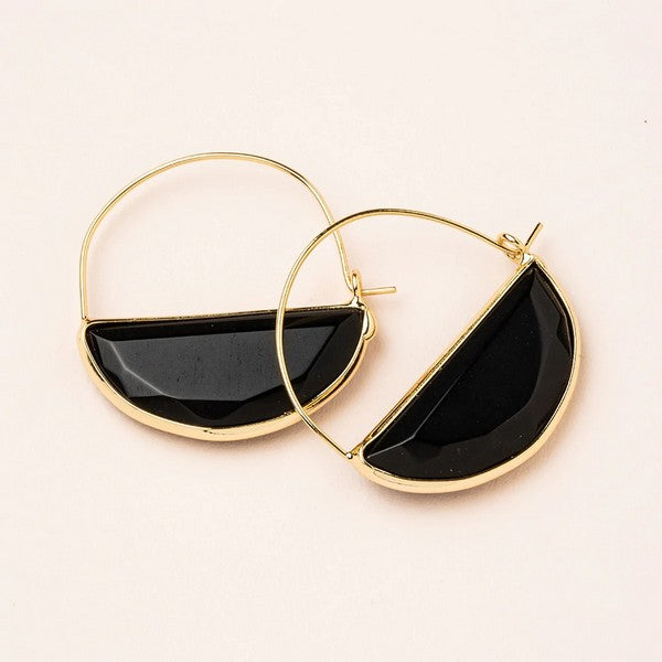 Stone Prism Hoop Earrings - Black Spinel & Gold | Jewellery | boogie + birdie